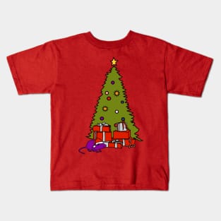 Santa Rat with Christmas Tree Kids T-Shirt